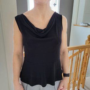 Calvin Klein black sleeveless peplum top